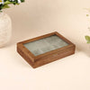 The Crystal - Glass Custom Carved Walnut Wooden Jewelry Box