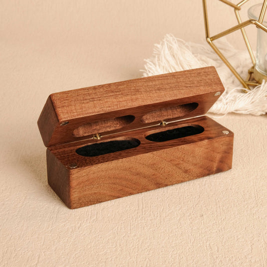 The Duet - Double Slot Wedding Ring Box for 2 Rings - L