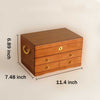 The Engraved - Three Tier Wooden Jewelry Box with Lock and Drawers