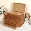 The Vintage - Multiple Tier Wooden Jewelry Box with Lock