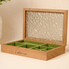 The Crystal - Glass Custom Carved  Cherry Wooden Jewelry Box