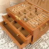 The Engraved - Three Tier Wooden Jewelry Box with Lock and Drawers