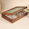 The Crystal - Glass Custom Carved Walnut Wooden Jewelry Box