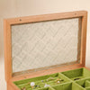 The Crystal - Glass Custom Carved  Cherry Wooden Jewelry Box
