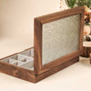 The Crystal - Glass Custom Carved Walnut Wooden Jewelry Box