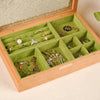 The Crystal - Glass Custom Carved  Cherry Wooden Jewelry Box