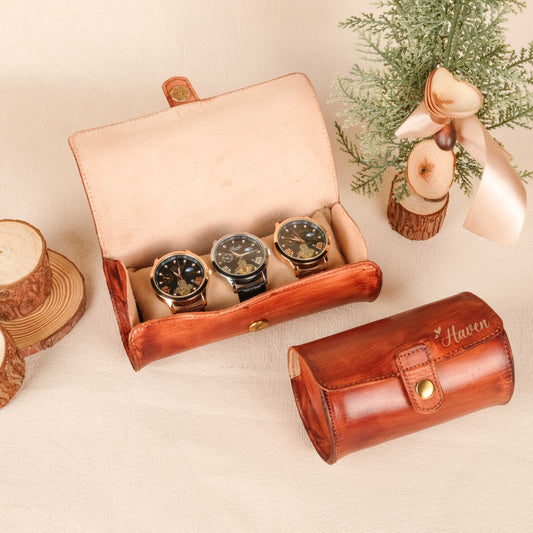 Leather Watch Case - Brown