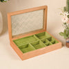 The Crystal - Glass Custom Carved  Cherry Wooden Jewelry Box