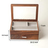 The Elegant - Double Tier Walnut Jewelry Box with Rippled Glass