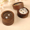 The Unity - Round Engagement Wooden Ring Box