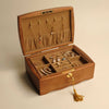 Two Tier Wooden Jewelry Box with Lock