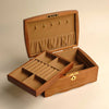 Two Tier Wooden Jewelry Box with Lock