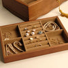Two Tier Wooden Jewelry Box with Lock