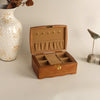 Two Tier Wooden Jewelry Box with Lock